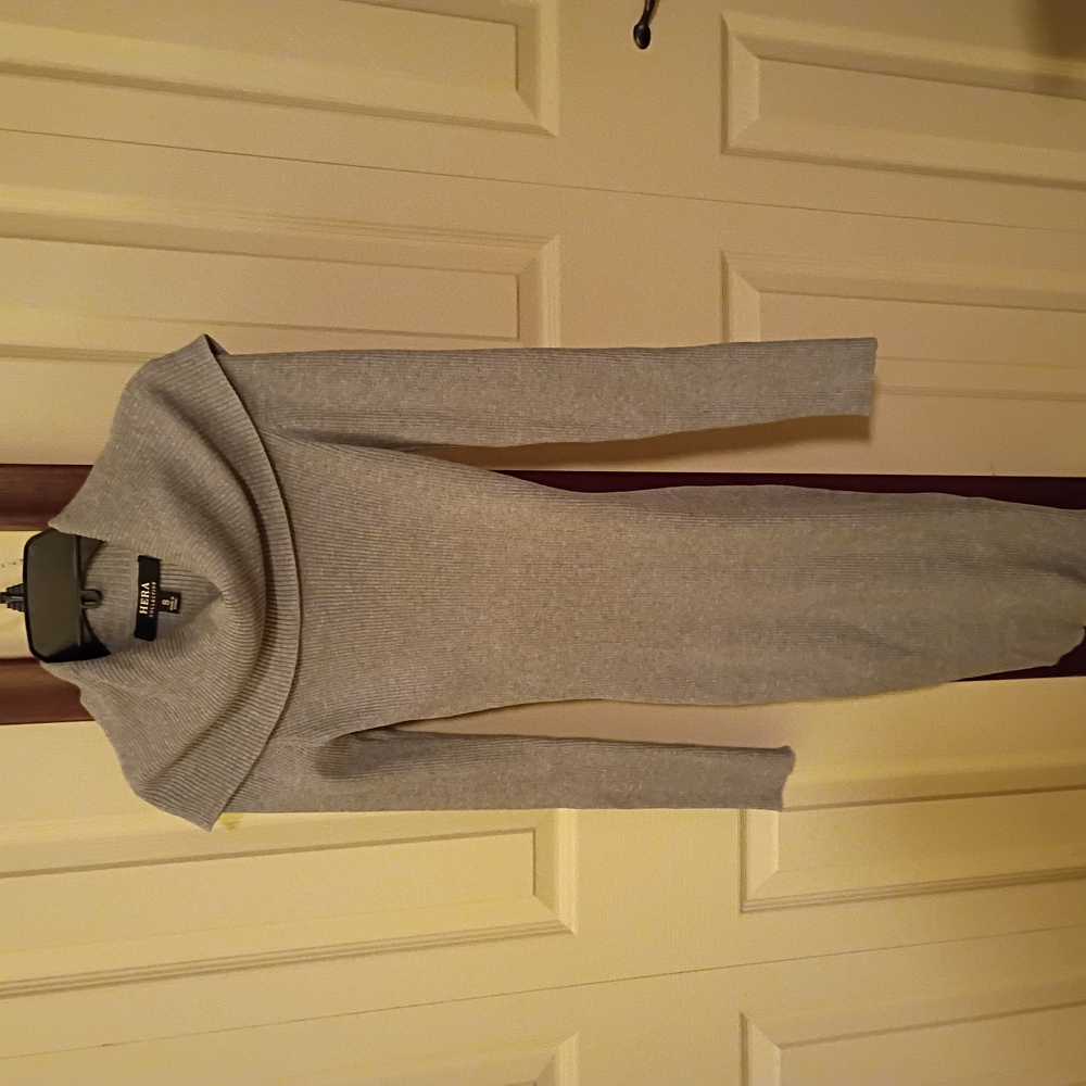 Hera Collection Gray Knit Cowl Neck Dress